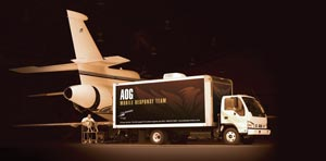 Maintenance has a new take on customer service, coming to the plane instead of the customer bringing the plane to a maintenance facility. Photo courtesy of Dallas Airmotive.