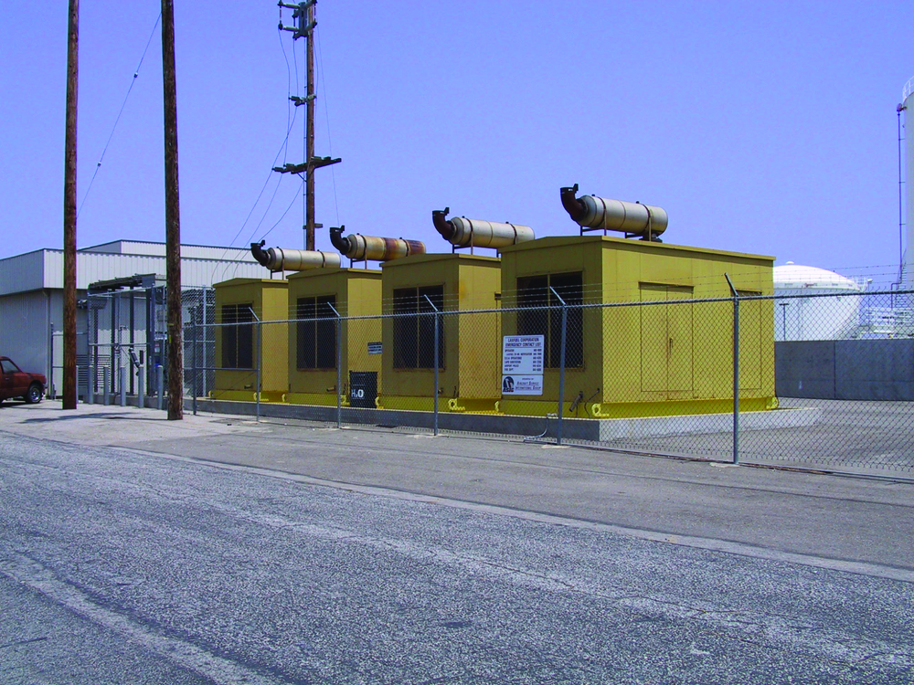 Four back-up generators are positioned to provide power in the event of an outage.