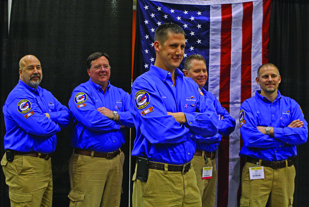 The 2011 Team Southwest included Chris Wilson (DAL); Corey Fritz (DAL); Eric Dulski (DAL); Mark Mattioli (MCO); and Dennis Pelletier, manager of maintenance training. The team coach was Tom Zollars.