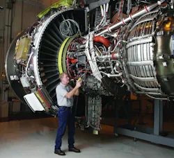 Modern turbine engines such as this GEnx engine use advanced materials for internal parts. Modern turbine engines such as this GEnx engine use advanced materials for internal parts.