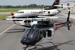 Many aircraft owners use the same basic design for all their aircraft, as is the case with this Bell 206, Cessna 210, and Falcon 50. Many aircraft owners use the same basic design for all their aircraft, as is the case with this Bell 206, Cessna 210, and Falcon 50.