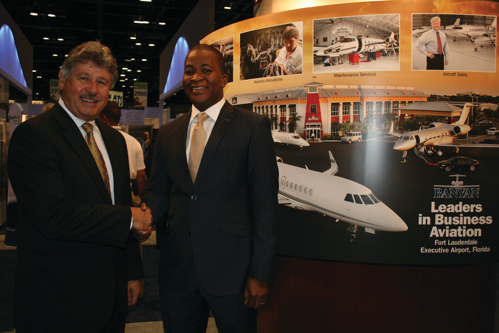 Don Campion, President Banyan Air Service (based at Fort Lauderdale Executive Airport) Segun Demuren, Managing Director/CEO Evergreen Apple Nigeria