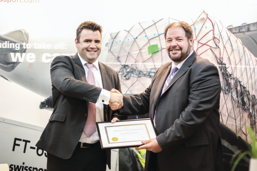 David Kerr, vice president/cargo, Ethiad Airways, and John Batten, executive vice president/cargo services, Swissport.