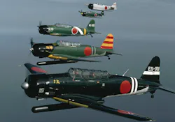 Five aircraft in WWII Japanese markings flown as part of the Tora Tora Tora demonstration that will be part of EAA AirVenture 2013 (Photo courtesy of ToraToraTora.com) Five aircraft in WWII Japanese markings flown as part of the Tora Tora Tora demonstration that will be part of EAA AirVenture 2013 (Photo courtesy of ToraToraTora.com)