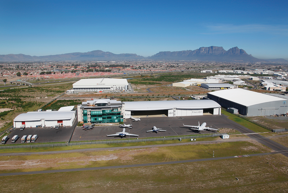 An aerial view of ExecuJet's Cape Town facility.