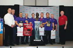 The O'Brien Trophy from Snap-on will be on display at FedEx's maintenance facility at the Los Angeles International Airport for the next year. The O'Brien Trophy from Snap-on will be on display at FedEx's maintenance facility at the Los Angeles International Airport for the next year.
