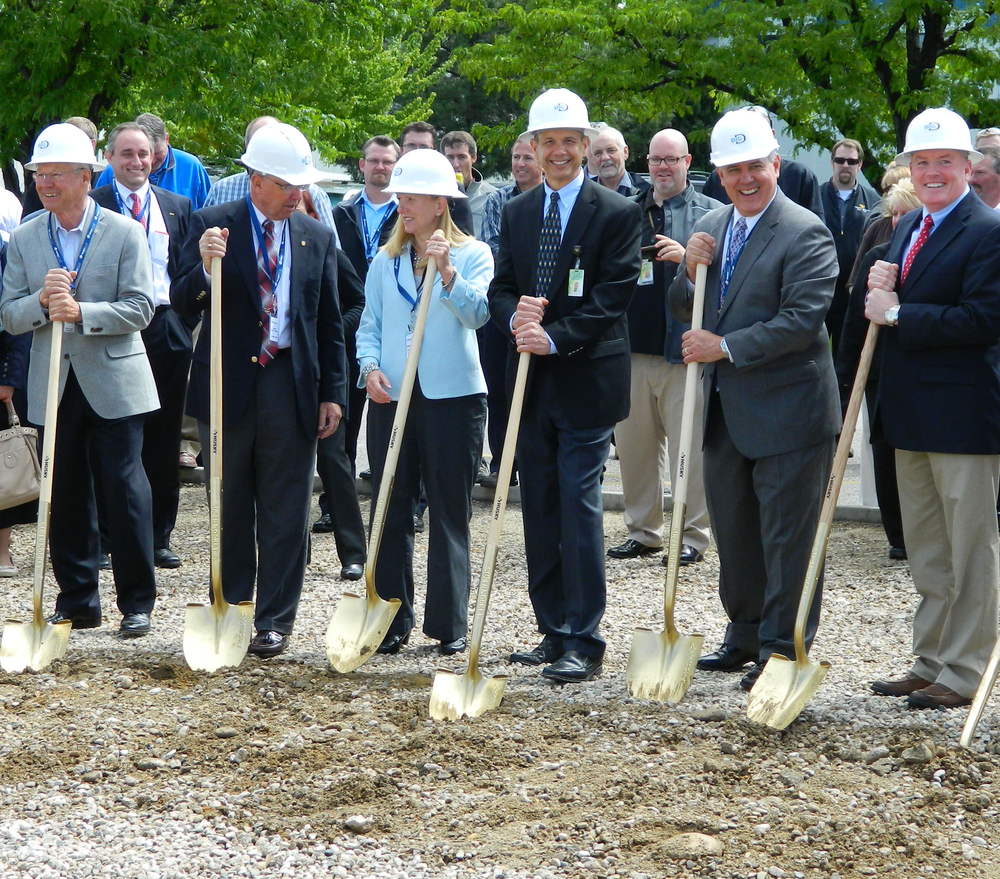 Left to right: Russell Westerberg - Boise Airport Commission Member; Idaho Senator Chuck Winder; Rebecca Hupp - Boise Airport Director; Jeff Mihalic - President of Western Aircraft; Boise Mayor David Bieter; and Tracy Kalbfleisch - Director of Aircraft Services, Western Aircraft.