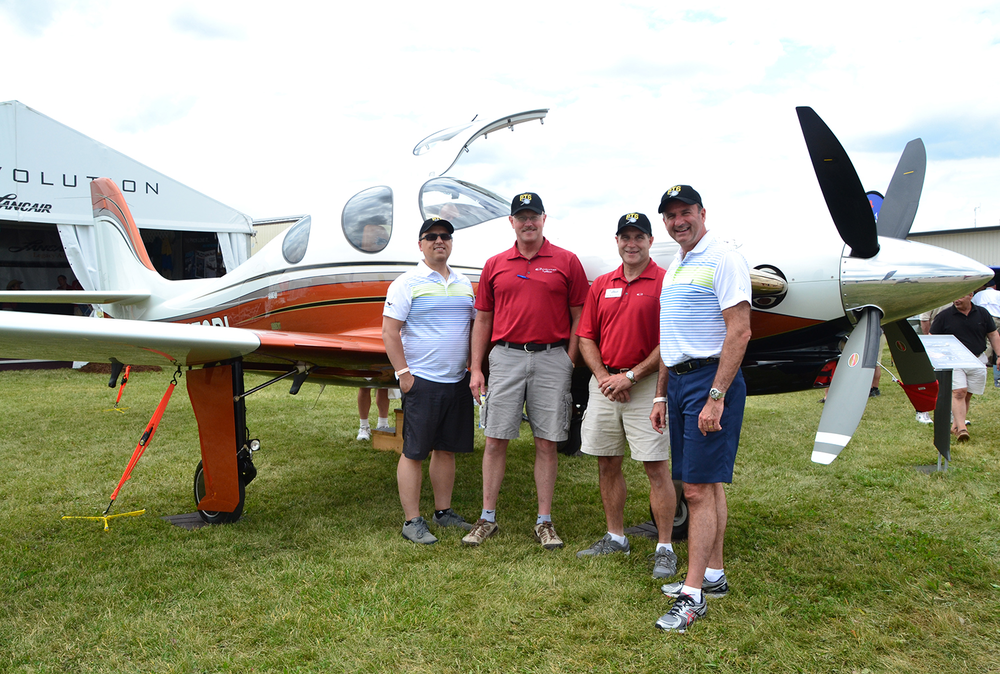 From left: Nick Kanellias, GM, Sales & Marketing, P&WC; Thomas Bowen, COO, Lancair; Bob Wolstenholme, CEO, Lancair; and Denis Parisien, VP, General Aviation, P&WC.