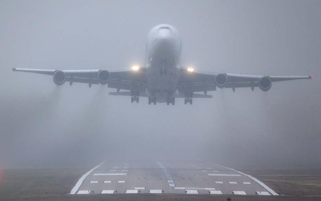 The 747 Dreamlifter lifted off successfully about 11:15 a.m. Pacific Time Thursday from Jabara Airport and headed immediately to its correct nearby destination, Wichita's McConnell Air Force Base.