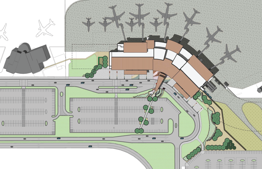 A drawing of Minot's new terminal.