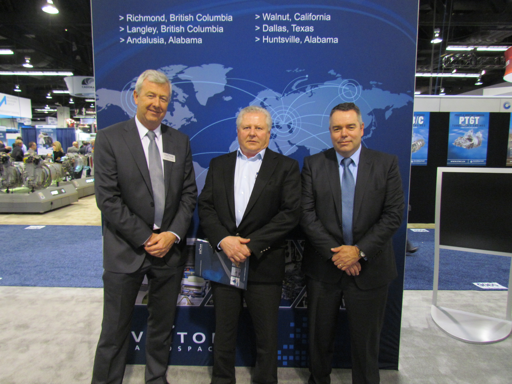 Declan Oshea Ceo Vector Aerospace Luc Pilon Chief Executive Officer At Helicopter Transport Services Paul Cockell President Vector Hs Na