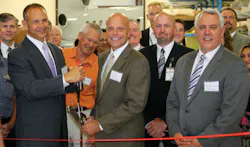 Western Aircraft Celebrates Expansion with Ribbon Cutting Ceremony: Pictured with scissors: President of Western Aircraft Jeff Mihalic, President and CEO of Greenwich AeroGroup Jim Ziegler. Western Aircraft Celebrates Expansion with Ribbon Cutting Ceremony: Pictured with scissors: President of Western Aircraft Jeff Mihalic, President and CEO of Greenwich AeroGroup Jim Ziegler.
