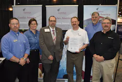 Displaying the Supplemental Type Certificate granted to Comlux America by the FAA are (left to right): Adam Tsakanos of ICG; Kim Stephenson, Senior Manager, Aftermarket Sales, L-3 Corporation; CoryKolman, West Coast Regional Sales Manager for Comlux; Vic Hagner, Avionics Manager for Comlux; Tim Rayl, Senior Vice President, Sales and Marketing for ICG; and Bruce Bunevich, Great Lakes Regional Sales Manager for Universal Avionics. Displaying the Supplemental Type Certificate granted to Comlux America by the FAA are (left to right): Adam Tsakanos of ICG; Kim Stephenson, Senior Manager, Aftermarket Sales, L-3 Corporation; CoryKolman, West Coast Regional Sales Manager for Comlux; Vic Hagner, Avionics Manager for Comlux; Tim Rayl, Senior Vice President, Sales and Marketing for ICG; and Bruce Bunevich, Great Lakes Regional Sales Manager for Universal Avionics.