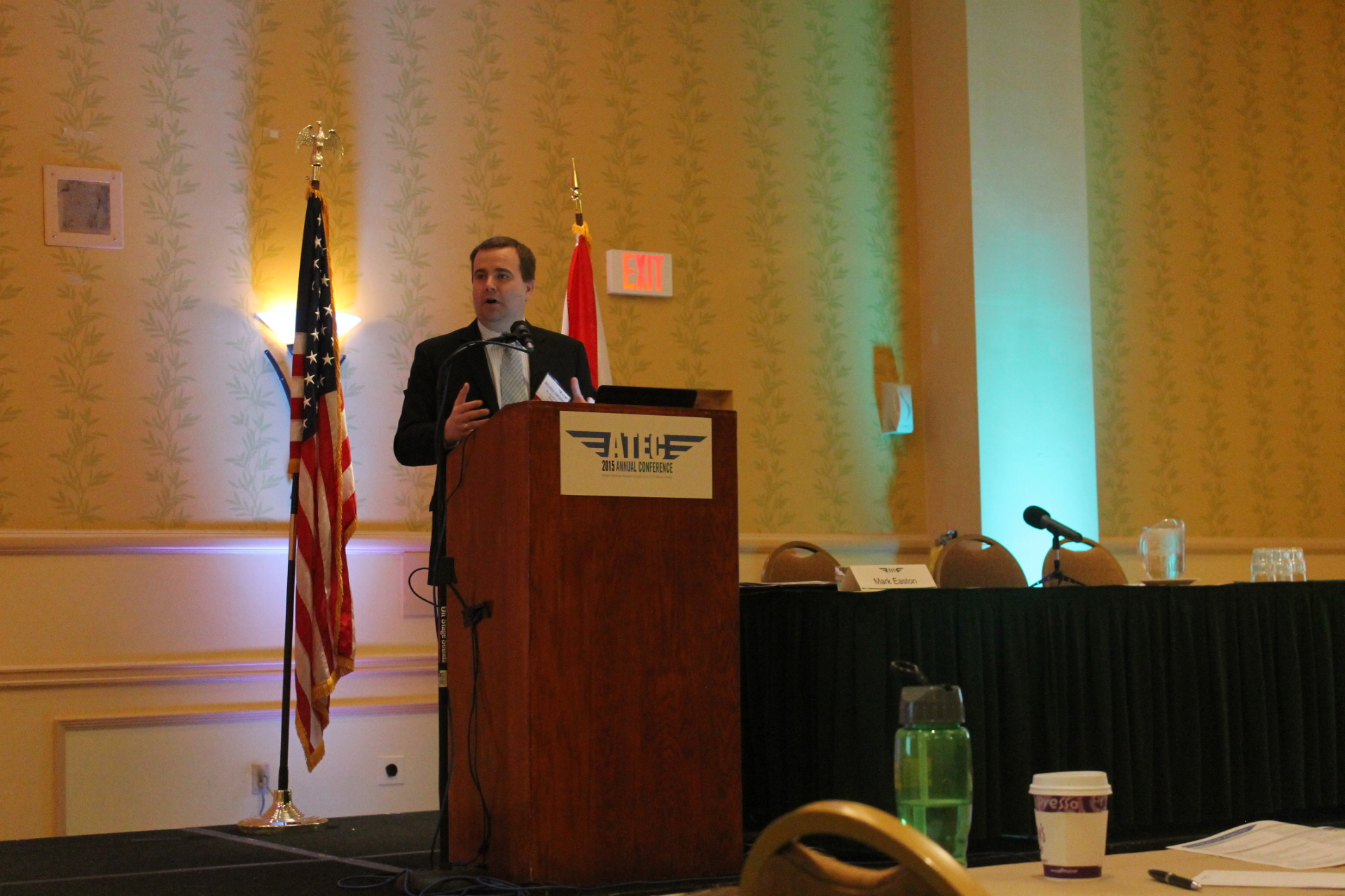 ATEC President Ryan Goertzen addresses the 2015 ATEC Conference attendees.