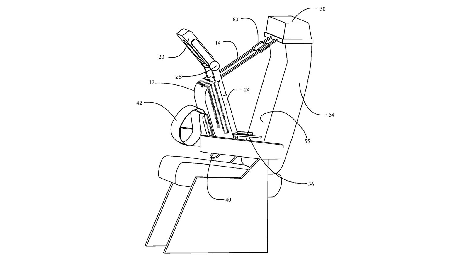 According to the patent: 'An upright sleep support system incorporates a head cushion having a face relief aperture to receive the eyes, nose, mouth and chin of a passenger placing his or her face against the head cushion with a hinged support structure for angular adjustment, sleeves that open in front to support the passengers arms, and a chest cushion on the back of the device. '