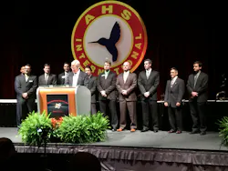 The Hub Mounted Vibration Suppressor Design and Test Team, comprising the U.S. Army, LORD Corporation and Sikorsky Aircraft, receives the 2015 Grover E. Bell Award at AHS International’s 71st Annual Forum and Technology Display. The Hub Mounted Vibration Suppressor Design and Test Team, comprising the U.S. Army, LORD Corporation and Sikorsky Aircraft, receives the 2015 Grover E. Bell Award at AHS International’s 71st Annual Forum and Technology Display.