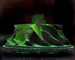 The easy washing characteristics and low fluorescent background of the unique micro-emulsion technology Britemor(R) 921 (W) allow for bright and crips flaw indications. (C) Chemetall GmbH The easy washing characteristics and low fluorescent background of the unique micro-emulsion technology Britemor(R) 921 (W) allow for bright and crips flaw indications. (C) Chemetall GmbH