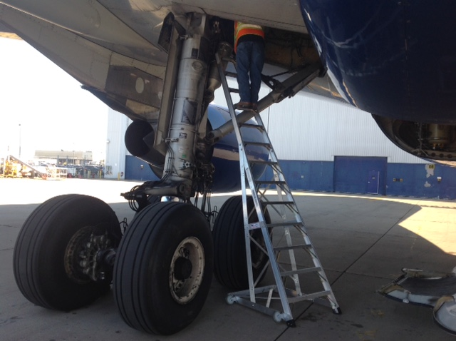 A330 Aircraft wheel well view.