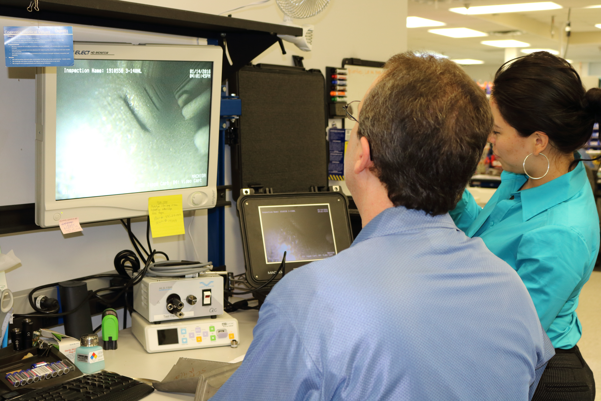 Machida's QA team checks the scopes before they come off the floor.