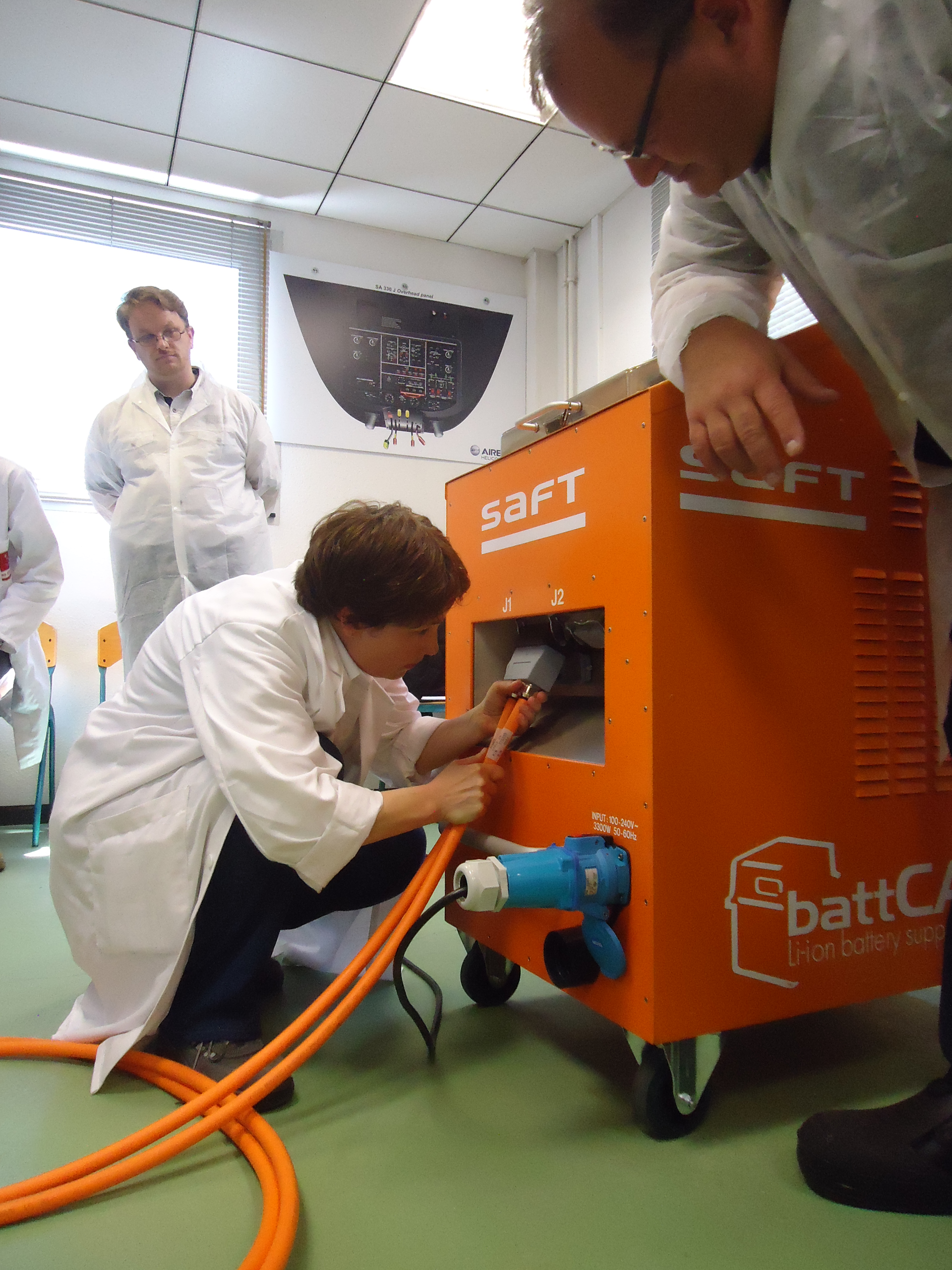 Saft conducts training on the battCARE at the Aerocampus on the outskirts of Bordeaux, France.