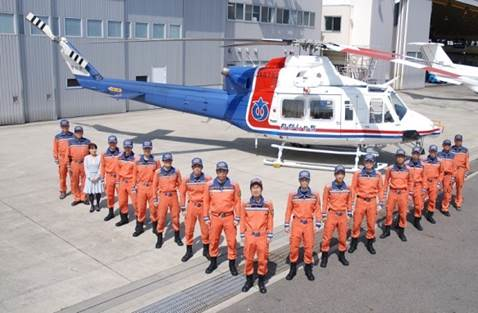 412EP in Aichi&rsquo;s current fleet. The new Bell 412EPI will be in the same paint scheme.