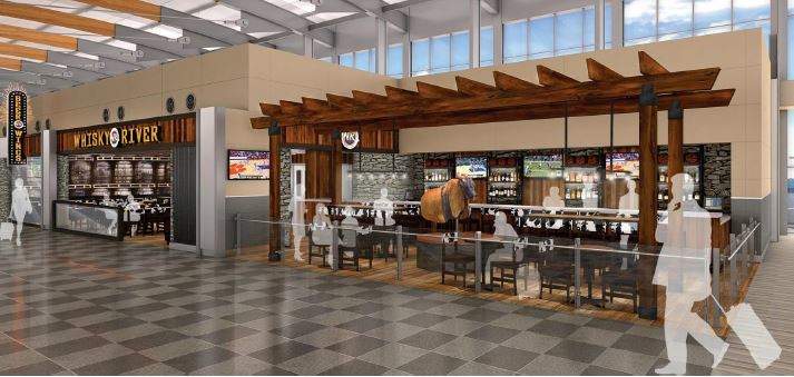 A rendering of the new Dale Jr&rsquo;s Whisky River location at Raleigh-Durham International Airport.