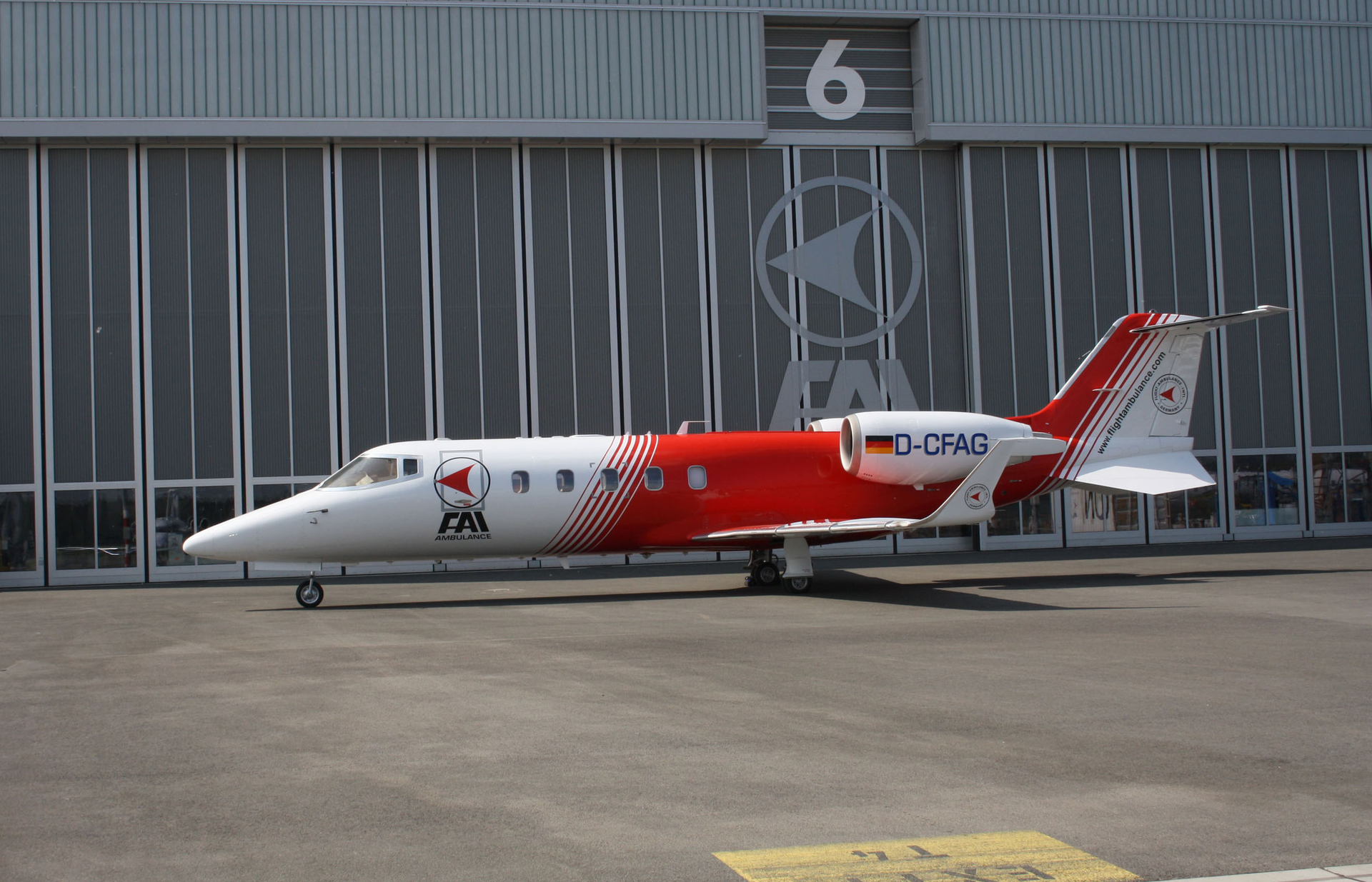 One of FAI's air ambulance Learjets.