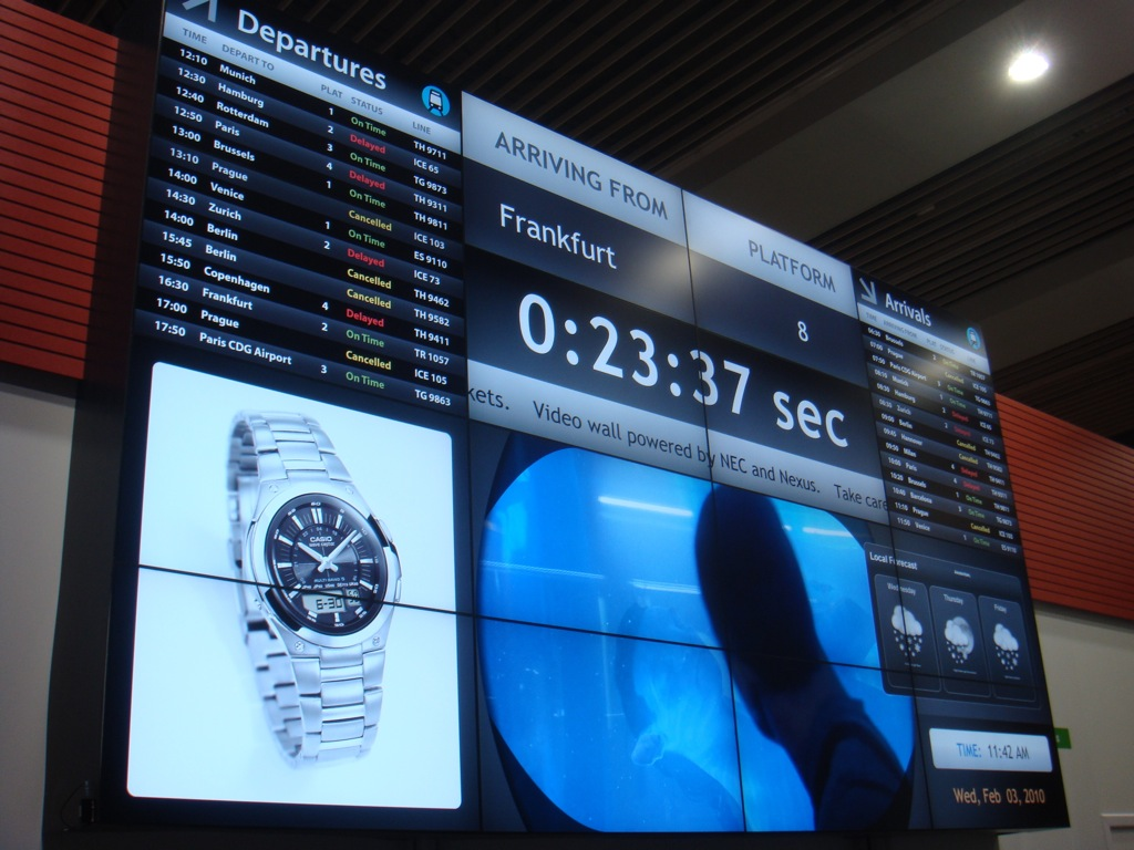 LED displays work well for any kind of distance viewing, including advertising, or if content warrants a large, seamless display.