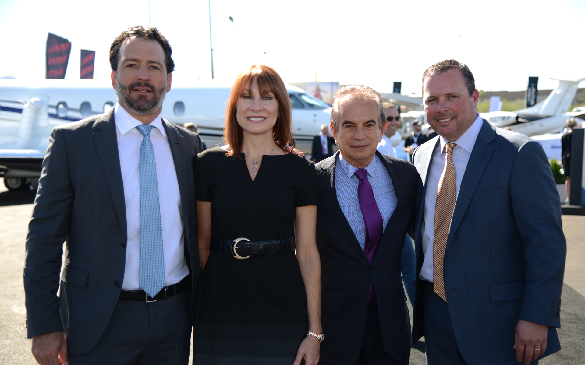 From left to right: Alejandro Alonso, CEO, Aerolineas Ejecutivas; Kriya Shortt, senior vice president of Customer Service, Textron Aviation; Arturo Ortega Olive, president, Aerolineas Ejecutivas; Lannie O&rsquo;Bannion, vice president of Sales, Latin America & Caribbean, Textron Aviation.