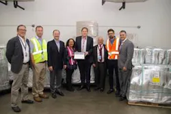 WFS representatives receive their CEIV certificate from: Ronald Schaefer, IATA Assistant Director (center); Joseph Napoli, MDAD Chief of Staff (right of center); and Jimmy Nares, MDAD Marketing Section Chief (far right). WFS representatives receive their CEIV certificate from: Ronald Schaefer, IATA Assistant Director (center); Joseph Napoli, MDAD Chief of Staff (right of center); and Jimmy Nares, MDAD Marketing Section Chief (far right).