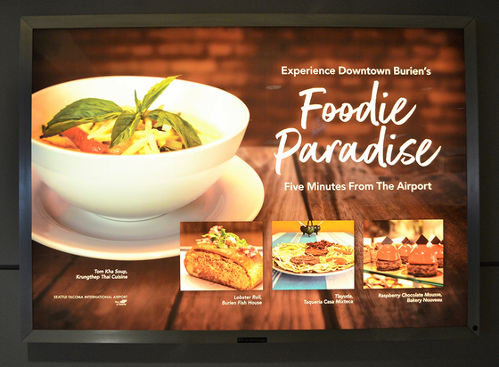 Pictured above is one of the 2017 Spotlight community ads at Sea-Tac Airport.