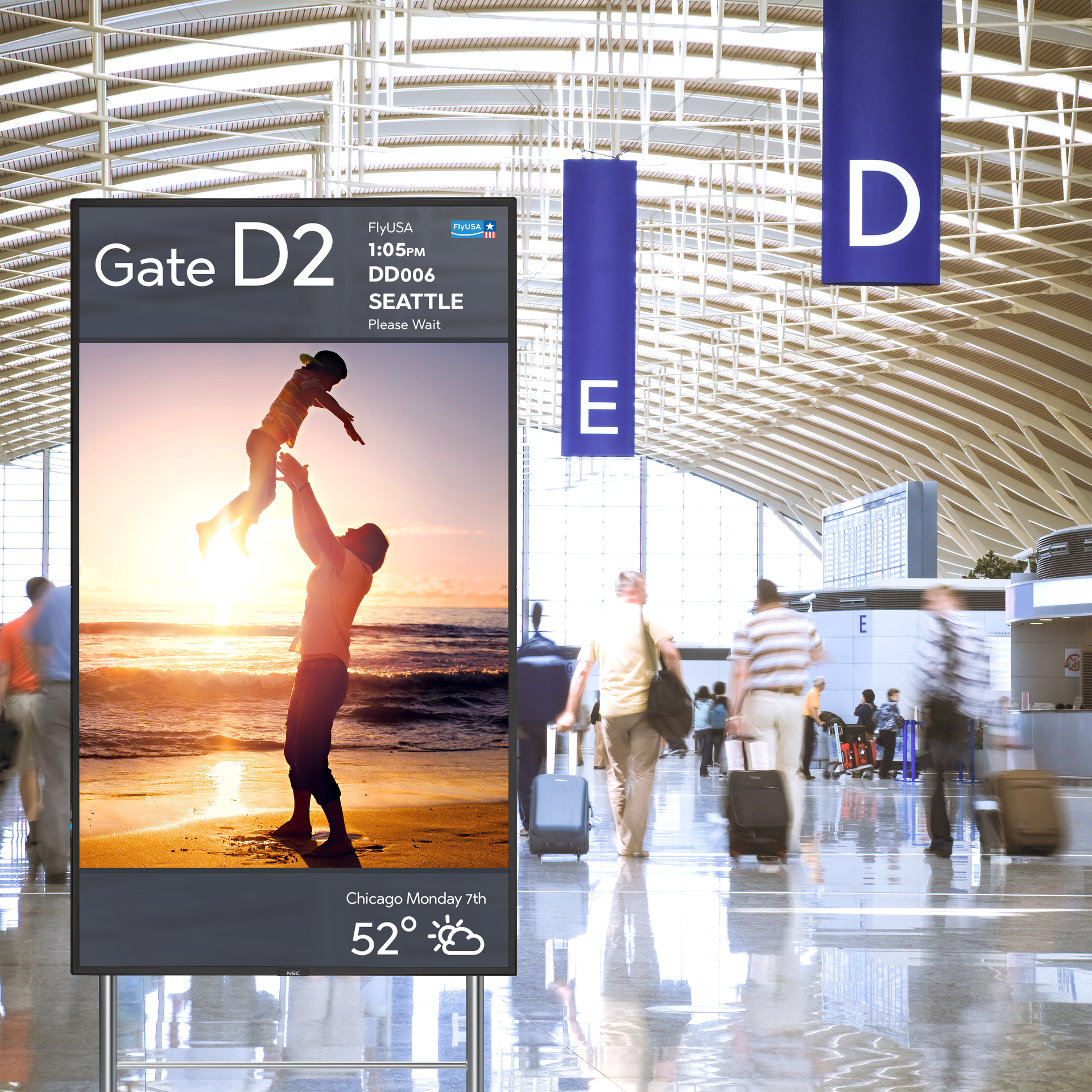 Using the right combination of digital signage can create strong images for passengers when traveling through the airport that are informative.