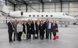 The mayors enjoyed a presentation by community engagement manager Colin Hitchins on London Biggin Hill’s job creation, investment and infrastructure plans before embarking on a tour of the airport, which included the newly expanded Bombardier Corporate Jet facility. The mayors enjoyed a presentation by community engagement manager Colin Hitchins on London Biggin Hill’s job creation, investment and infrastructure plans before embarking on a tour of the airport, which included the newly expanded Bombardier Corporate Jet facility.