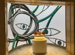 In addition to the promo pod, two 12 ft. x 7 ft., 4mm pixel pitch NanoLumens curved displays adorn the top of a product kiosk along the main terminal walkway. In addition to the promo pod, two 12 ft. x 7 ft., 4mm pixel pitch NanoLumens curved displays adorn the top of a product kiosk along the main terminal walkway.