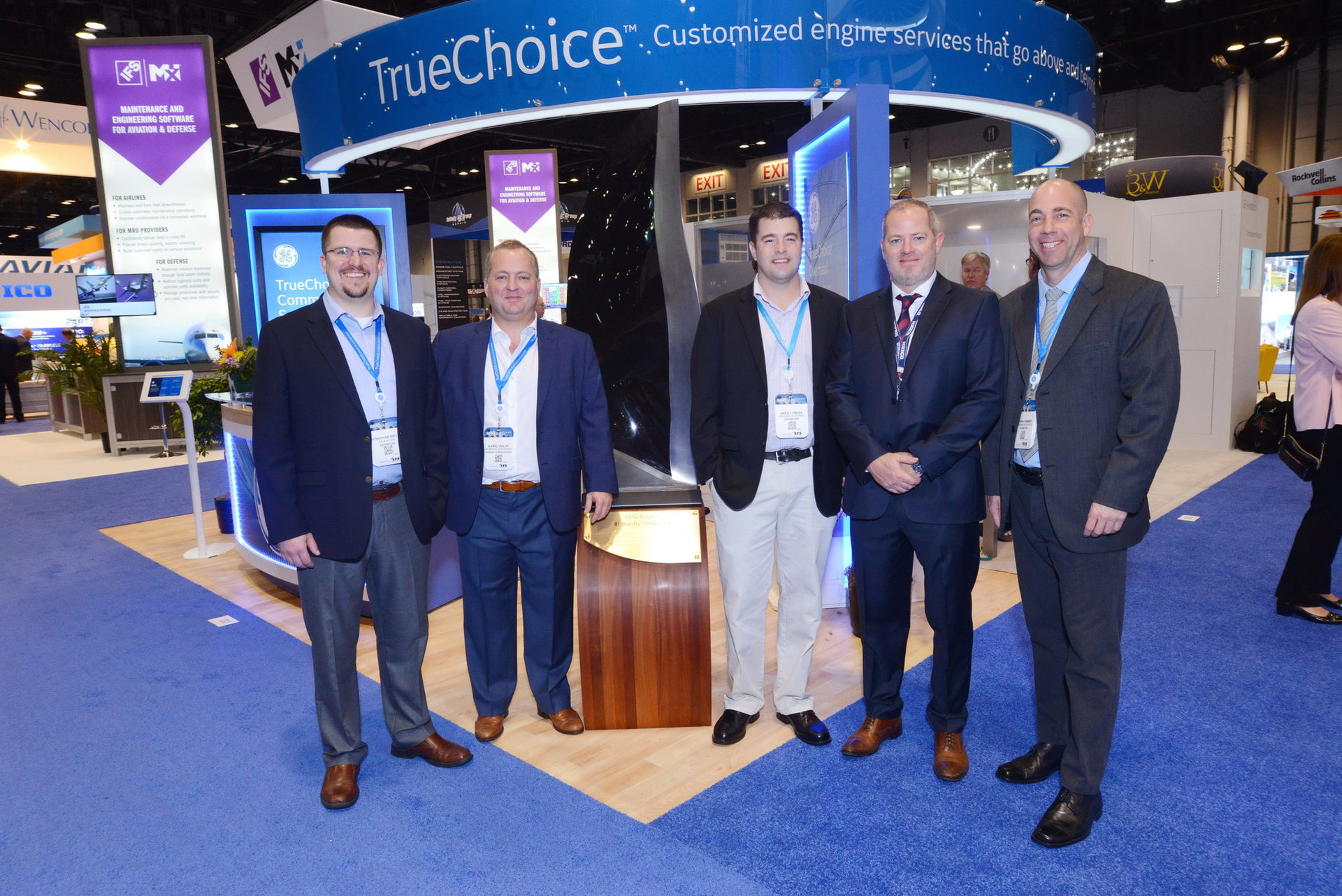 Left to right: Jonathan Meyer - GE Aviation GE9X Support Equipment Program Manager, Karel Volot-President & CEO of Dedienne Aerospace LLC, Greg Lyness - GE Aviation GE9X EIS Operations Leader, Mark Laurenti - Sales Director of Dedienne Aerospace LLC and Ethan Krimins - Director of operations of Dedienne Aerospace Cincinnati.