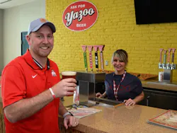Yazoo beers featured at Nashville International Airport include the original Pale Ale, Dos Perros, Sly Rye Porter, and the award-winning Sue and Hefeweizen. Yazoo beers featured at Nashville International Airport include the original Pale Ale, Dos Perros, Sly Rye Porter, and the award-winning Sue and Hefeweizen.