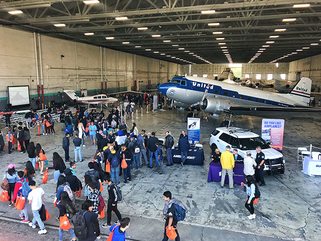 Clay Lacy Aviation hosts local high school students at the Van Nuys Airport Aviation Career Day.