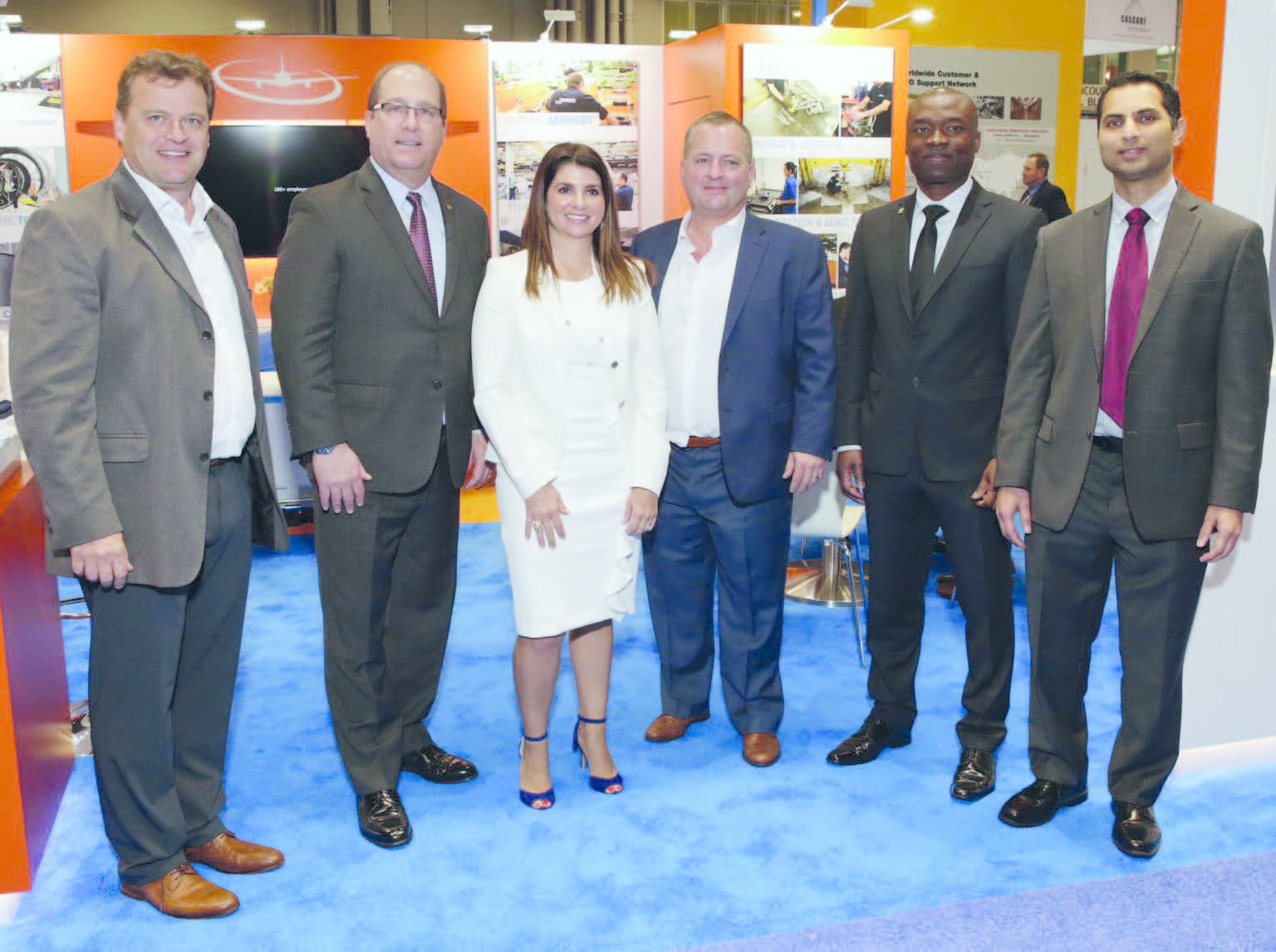 From left to right: Wolfgang Neuwirth - Pratt & Whitney Program Manager of Dedienne Aerospace LLC, Joseph Sylvestro - VP of Aftermarket by Pratt & Whitney Heather Walton - senior director, Aftermarket Supply Chain by Pratt & Whitney, Karel Volot - President & CEO of Dedienne Aerospace LLC, Willie Gaston - General Manager, Tool Support Services by Pratt & Whitney, Mohan Irvathraya - Associate Director, I.P. Licensing by Pratt & Whitney.