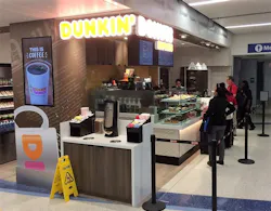 Dunkin’ Donuts is the first of two concepts opening in T7 this year. Dunkin’ Donuts is the first of two concepts opening in T7 this year.