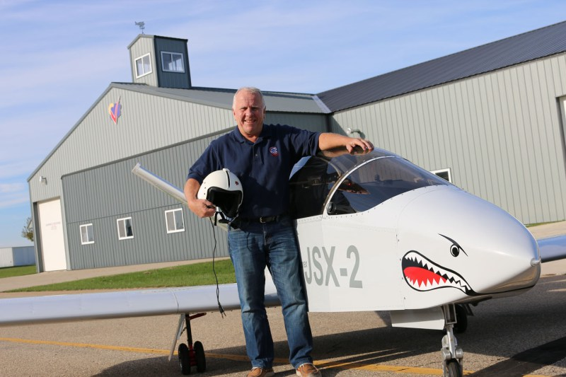 John Monnett with SubSonex JSX-2 N241SJ after completing the second JSX-2&rsquo;s first flight in October, 2015