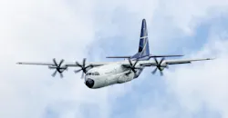 Lockheed Martin's LM-100J flies a Farnborough International Airshow practice run July 2. Lockheed Martin's LM-100J flies a Farnborough International Airshow practice run July 2.