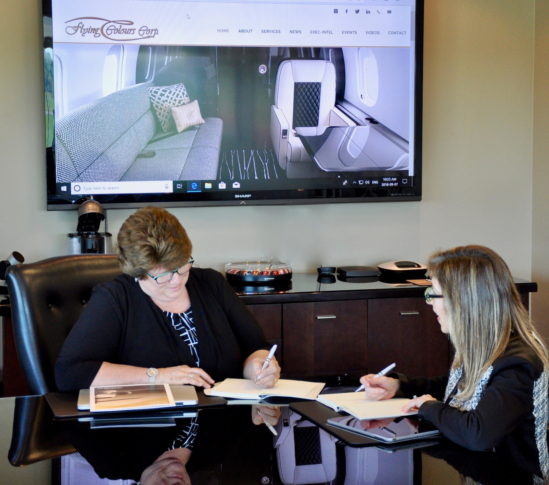 L to R: Debbie Ammann, senior VP finance and administration, and Alysia Carter, CFO bolster Flying Colours financial acumen.