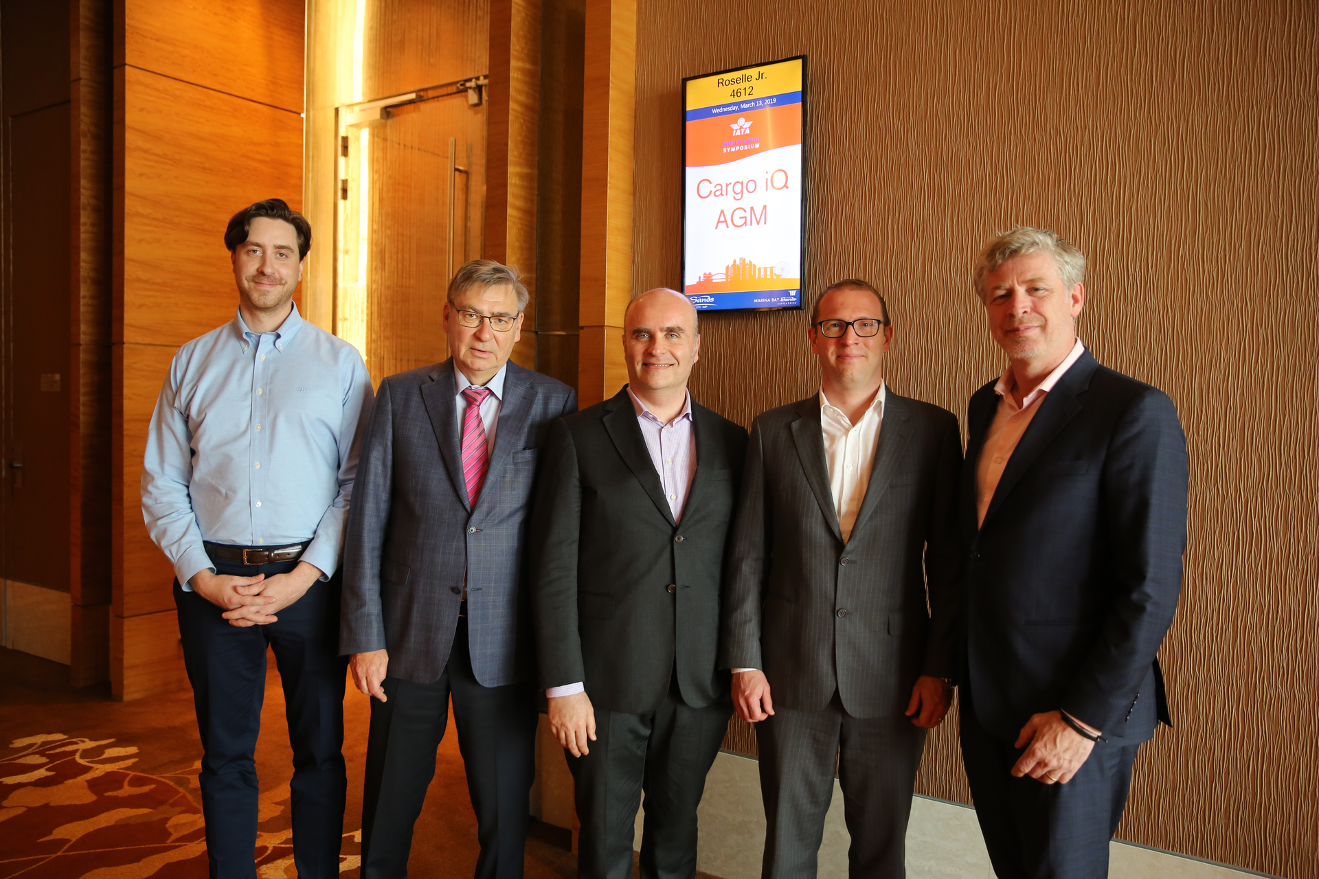 Cargo iQ is launching a new product for SME&rsquo;s, from left to right Benjamin Riege, Marketing Director, and Johannes Riege, Founder and Chairman, both Riege Software; Filippo Passeggieri, IT Cargo Expert, CCS Italy; Chris Davies, Technology and Product Manager, Cargo iQ; and Ariaen Zimmerman Executive Director, Cargo iQ