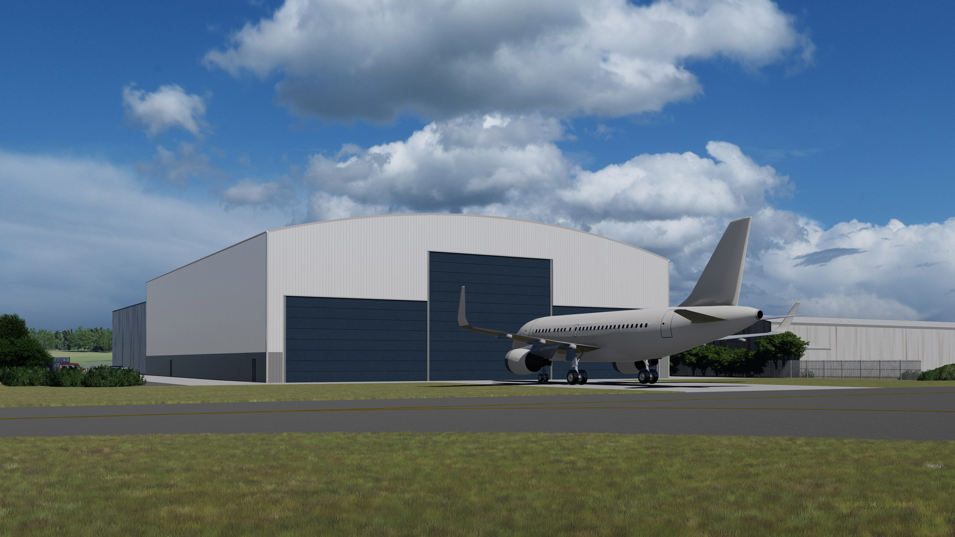 Artist&rsquo;s impression of new hangar.
