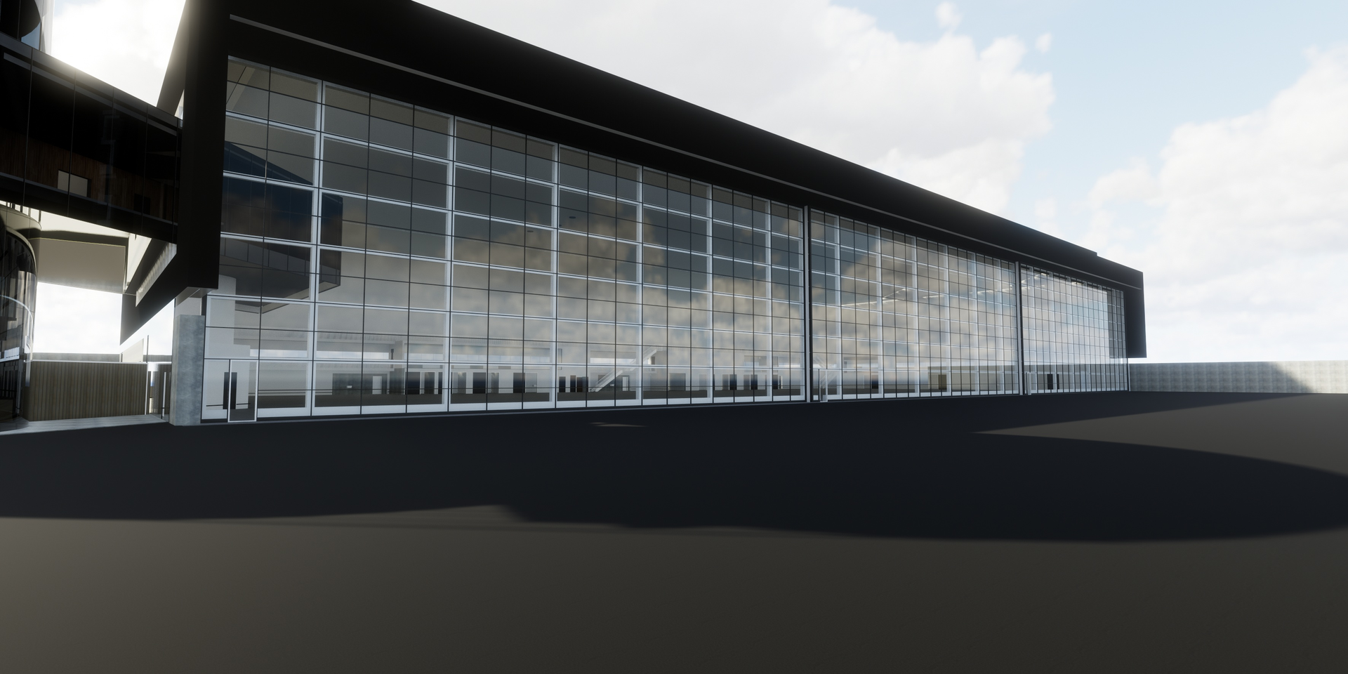 Hangartor Mit Glasfassade