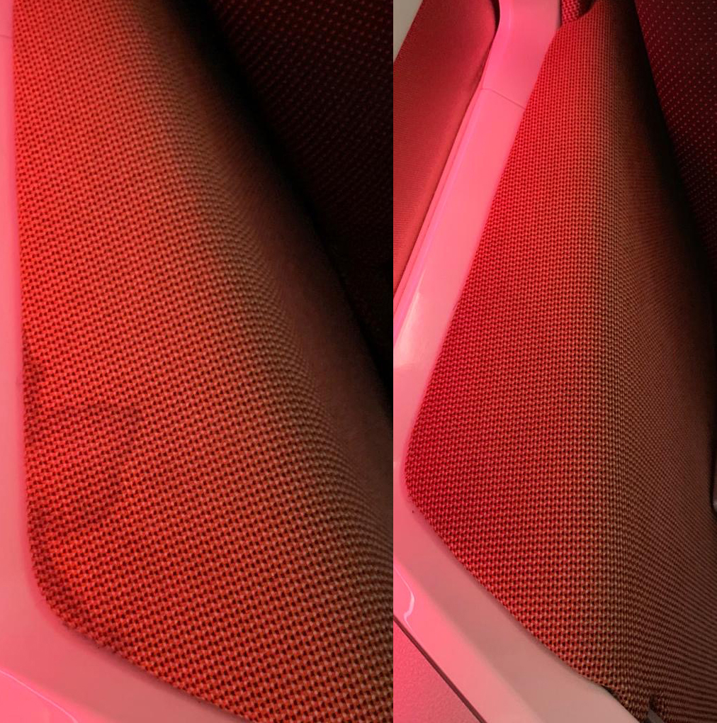 Seats before and after treatment by MX14 and Flitetec