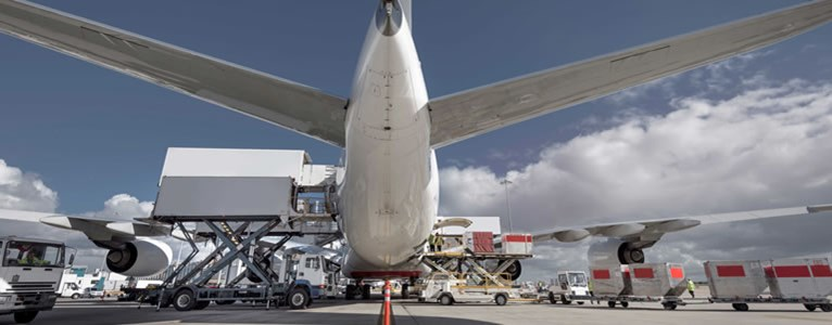 Aircraft On Tarmac Being Loaded 767x300