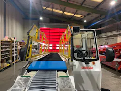 A belt loader with Mallaghan's controlled approach system installed. A belt loader with Mallaghan's controlled approach system installed.