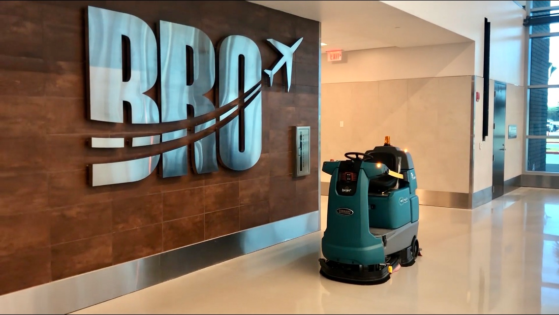 BRO&rsquo;s T7AMR autonomous floor scrubber.