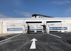 Christian Howaldt (right), CEO, InVitaGO GmbH, and Nina Strippel (left), COO, LUG aircargo handling GmbH, open the COVID-19 testing center in Cargo City South, Frankfurt airport. Christian Howaldt (right), CEO, InVitaGO GmbH, and Nina Strippel (left), COO, LUG aircargo handling GmbH, open the COVID-19 testing center in Cargo City South, Frankfurt airport.